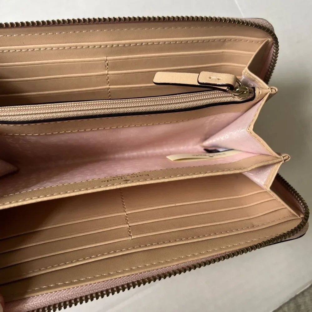 Kate Spade Brynn Large Continental Zip Around Wallet Pink NWOT
